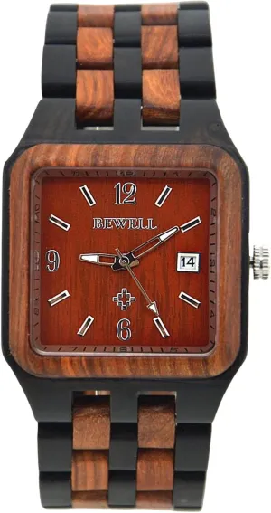 Watch herbicide benevolent allegory marginal buoyant with Wood Band Rectangle Luminous Watch Lightweight Wooden Wristwatch for Men RORIOS Men Watches Analog Quartz Wooden 