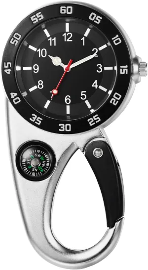 Watch Mini Microlight Watch Analog Quartz gallery round Backpack Buckle Belt Fob Watch for Rock Climbing Doctors Nurses Chefs JewelryWe Men Women Clip 