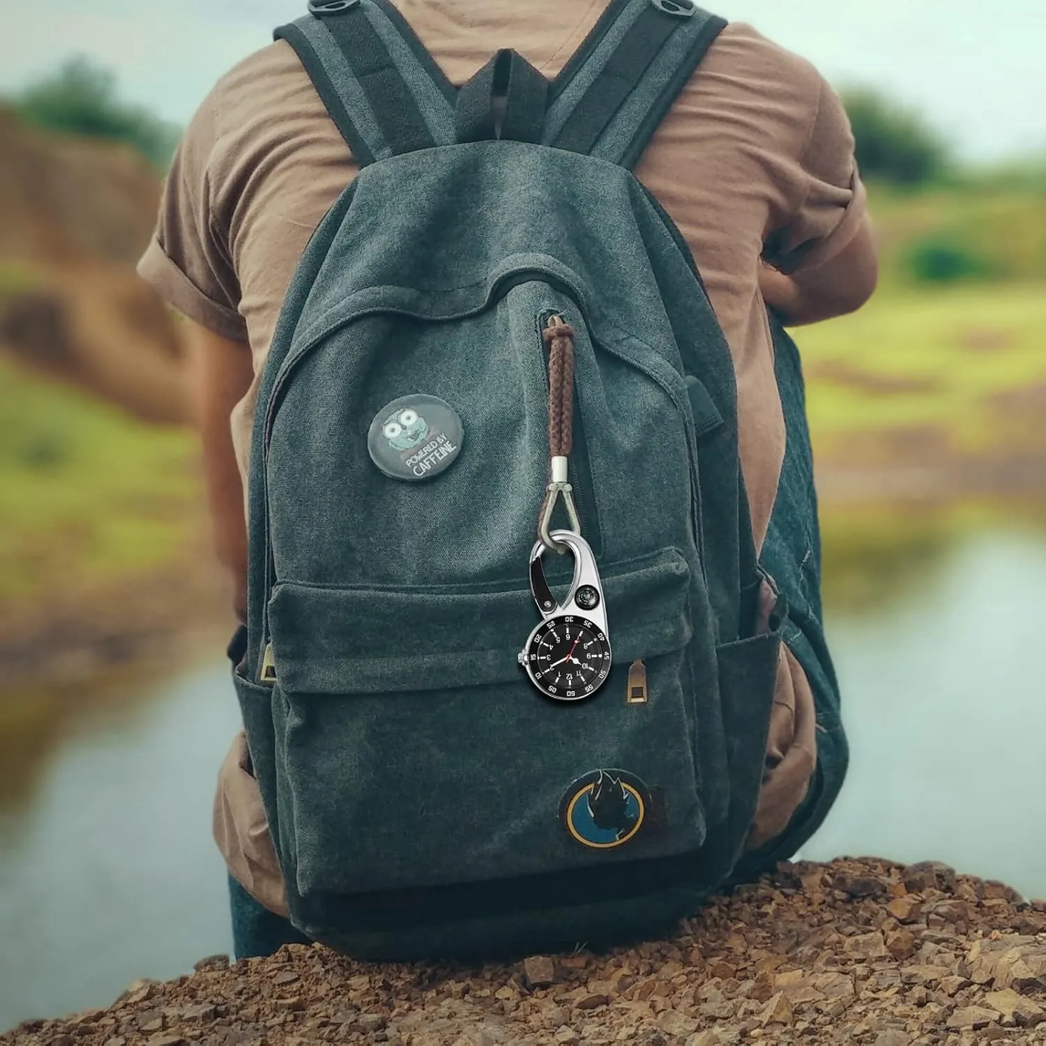 Watch Mini Microlight Watch Analog Quartz gallery round Backpack Buckle Belt Fob Watch for Rock Climbing Doctors Nurses Chefs JewelryWe Men Women Clip 