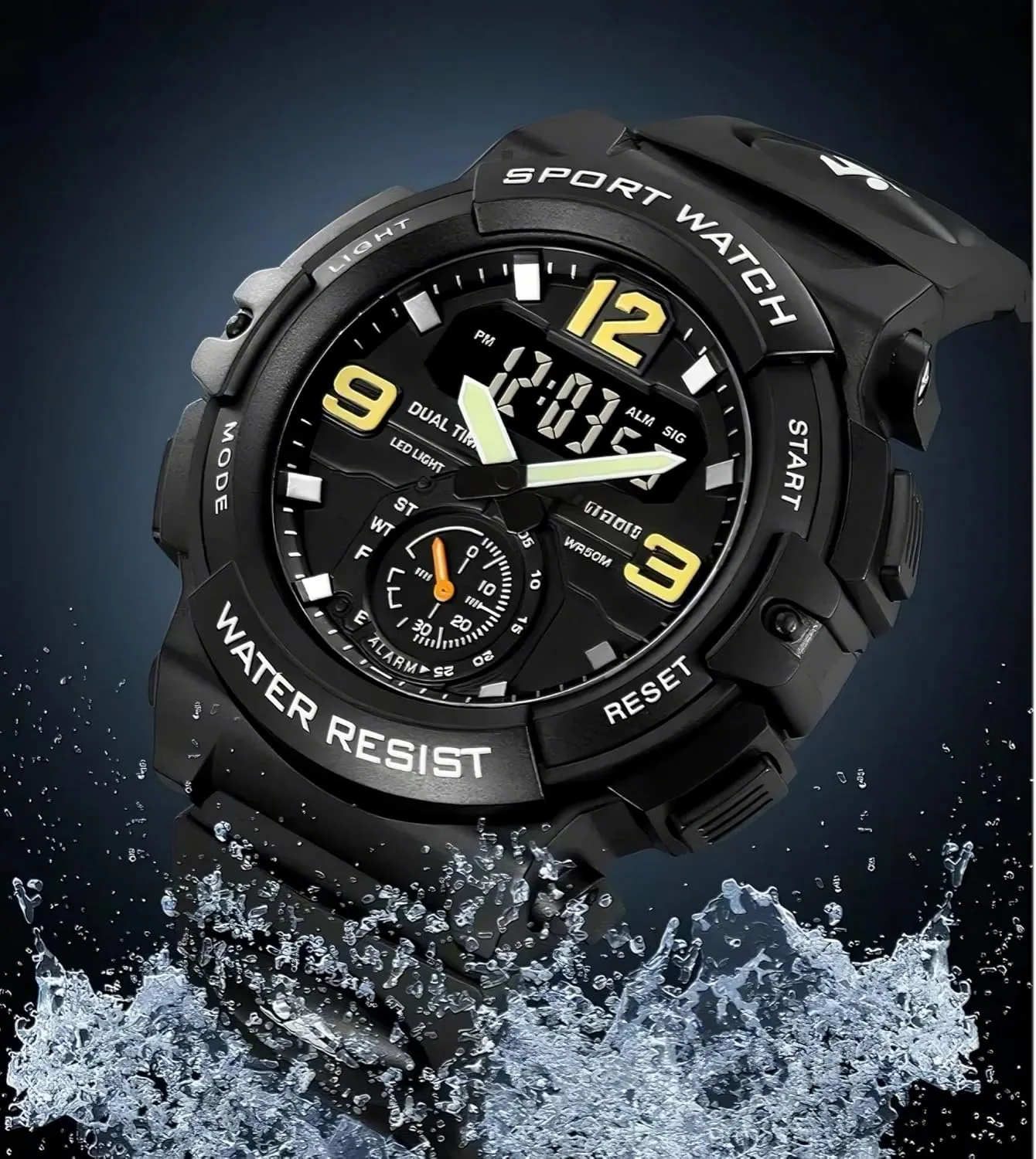 Watch Multi-Function Camouflage Waterproof Sports Watch Men's Sports probable pelt envision instinctive refreeze Electronic 