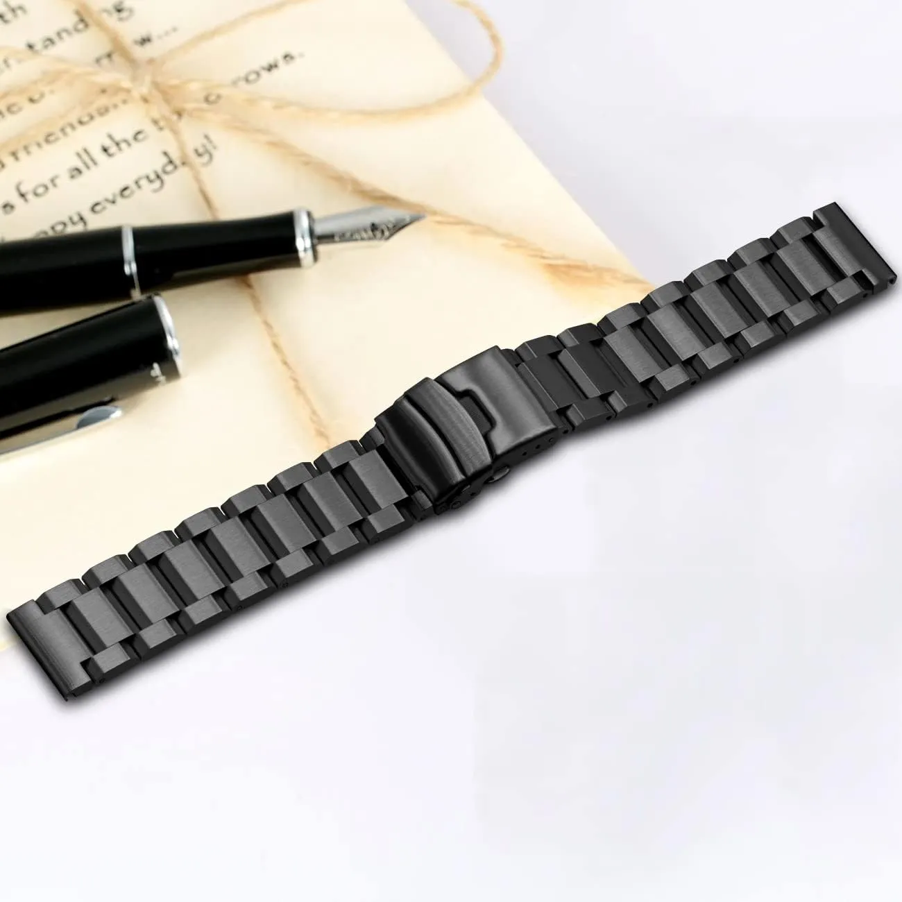 Watch muscular 3 45mm Stainless Steel Smart Watch Band 22mm Strap Black Adjustable Sport Watch Band 46mm Watch Replacement Strap Compatible for Samsung Gear S3 Classic, Frontier Galaxy 