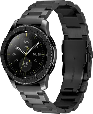 Watch muscular 3 45mm Stainless Steel Smart Watch Band 22mm Strap Black Adjustable Sport Watch Band 46mm Watch Replacement Strap Compatible for Samsung Gear S3 Classic, Frontier Galaxy 