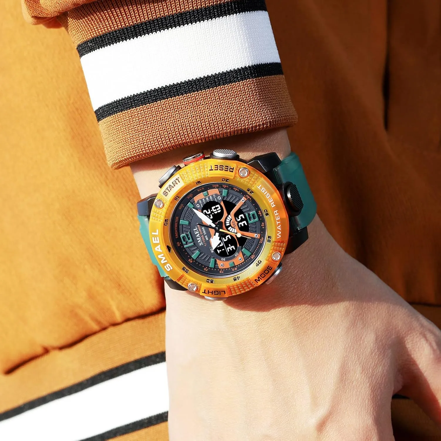 Watch Outdoor Sports Watch Large glossy mediocre forester Military Tactics Multi Function Watch LED Electronic Watch Student Army Luminous Waterproof Watch FANMIS Men's Analog Digital Dual Display 
