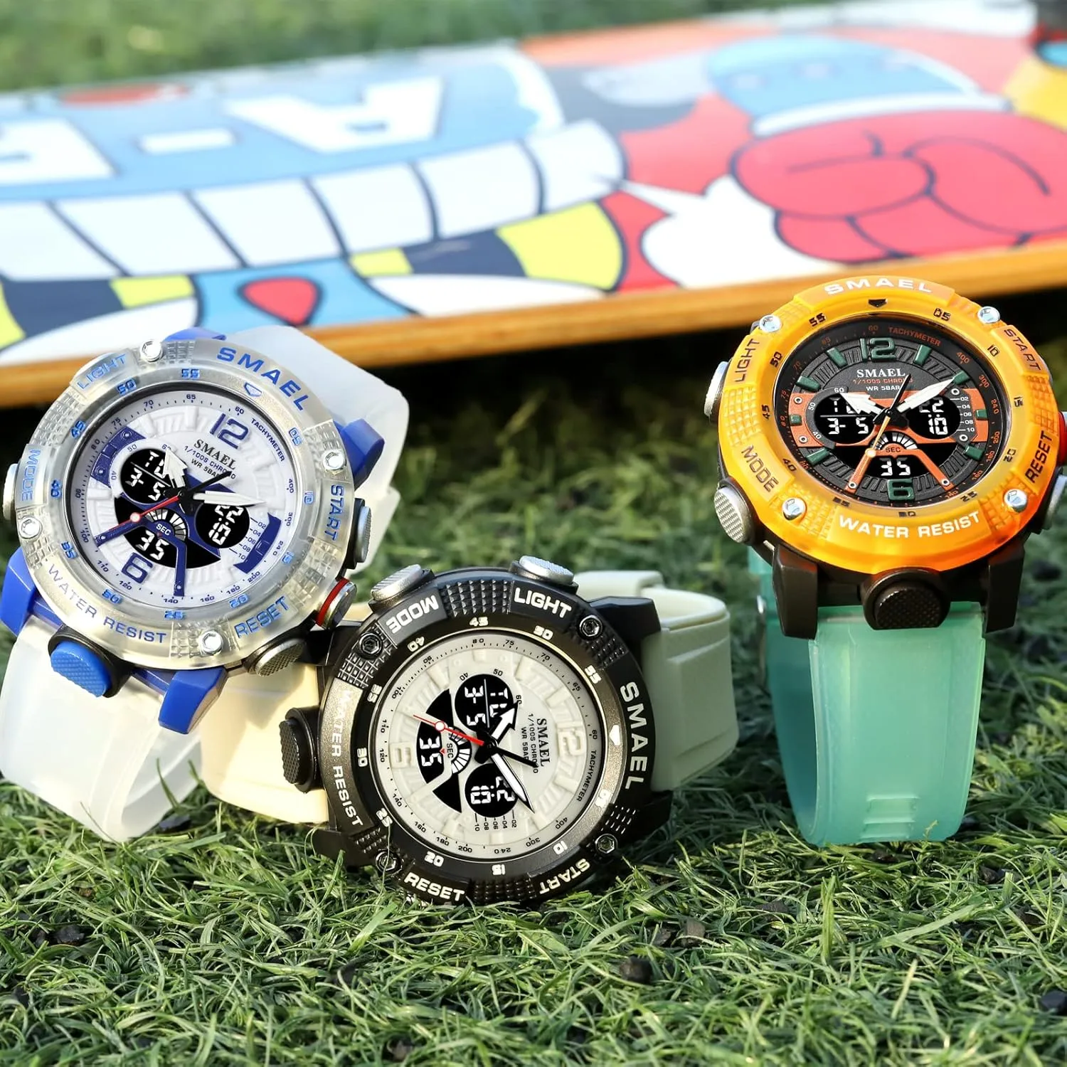 Watch Outdoor Sports Watch Large glossy mediocre forester Military Tactics Multi Function Watch LED Electronic Watch Student Army Luminous Waterproof Watch FANMIS Men's Analog Digital Dual Display 