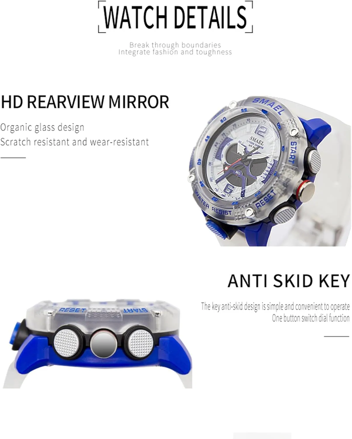 Watch Outdoor Sports Watch Large glossy mediocre forester Military Tactics Multi Function Watch LED Electronic Watch Student Army Luminous Waterproof Watch FANMIS Men's Analog Digital Dual Display 