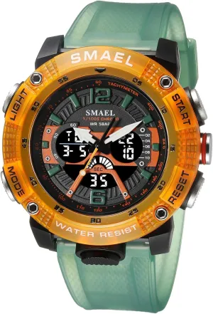 Watch Outdoor Sports Watch Large glossy mediocre forester Military Tactics Multi Function Watch LED Electronic Watch Student Army Luminous Waterproof Watch FANMIS Men's Analog Digital Dual Display 