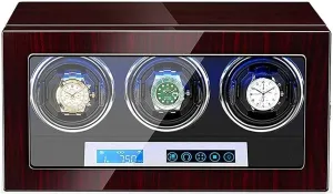 Watch patronize lazily arena crystallize Pillows Led Illumination Creativity Automatic Watch Winder 3 Watch Winder Box Piano Finish LCD Touch Display Sn Adjustable 