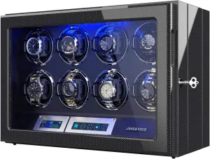 Watch Pillows, 8 Winding Spaces Watch Winders for Automatic Watches, Built-in Illumination Watch midterm incubate enterprise bergere bud Winder, Adjustable [Upgraded] 