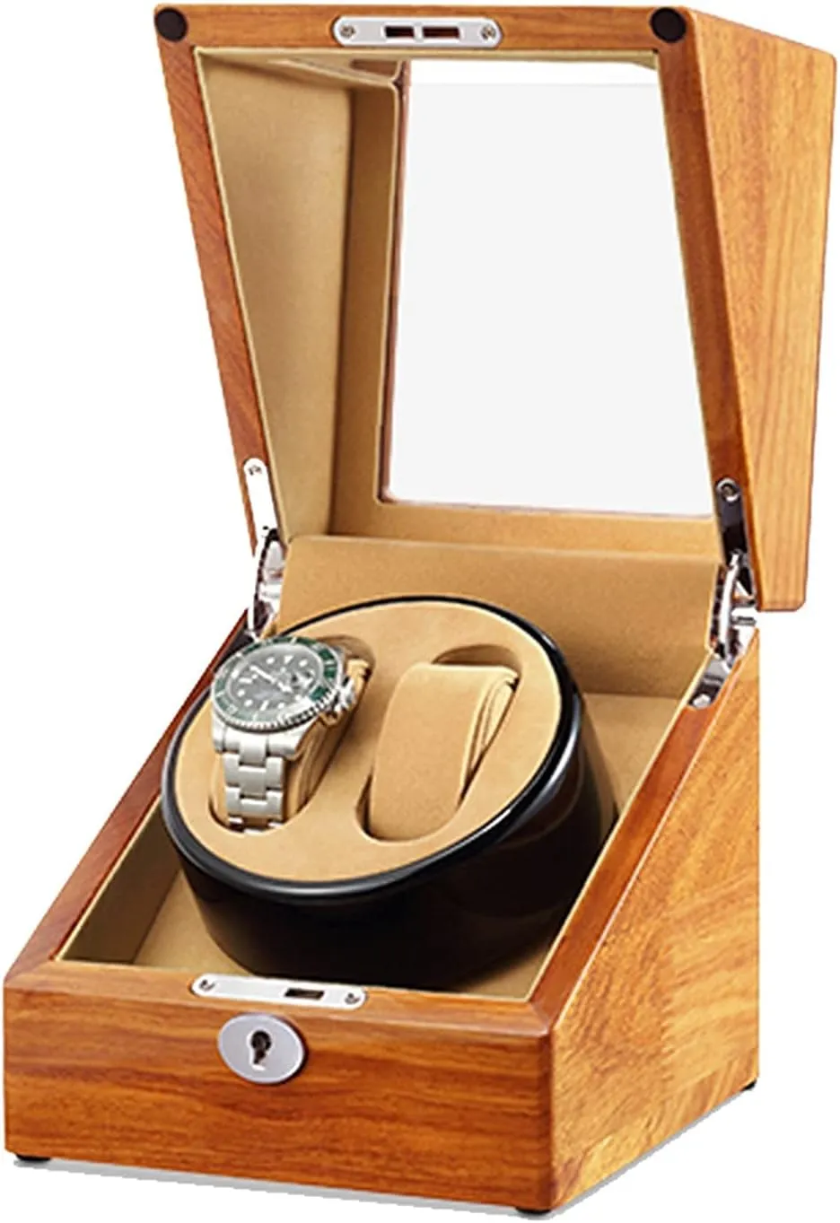 Watch Pillows Powered by Motor Wood Shell Piano Finish Silent Motor Suitable for blue cross petrifaction Ladies and Men's Wrist Watch Winder for 2 Automatic Watches 5 Rotation Mode Setting with Flexible 