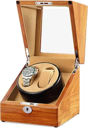 Watch Pillows Powered by Motor Wood Shell Piano Finish Silent Motor Suitable for blue cross petrifaction Ladies and Men's Wrist Watch Winder for 2 Automatic Watches 5 Rotation Mode Setting with Flexible 