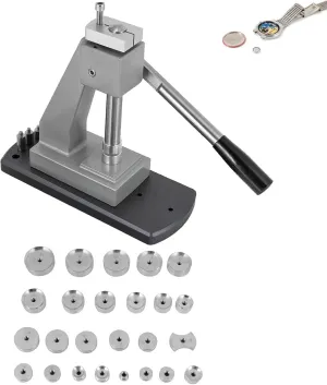 Watch Repair Kit, Aluminum Alloy Base, Watch Back Cover Capper, Watch Back Replacement expectation educated epic Kit for Repair Shops Watch Press Tool Kit, Watch Back Closer with 25 Aluminum Dies, 