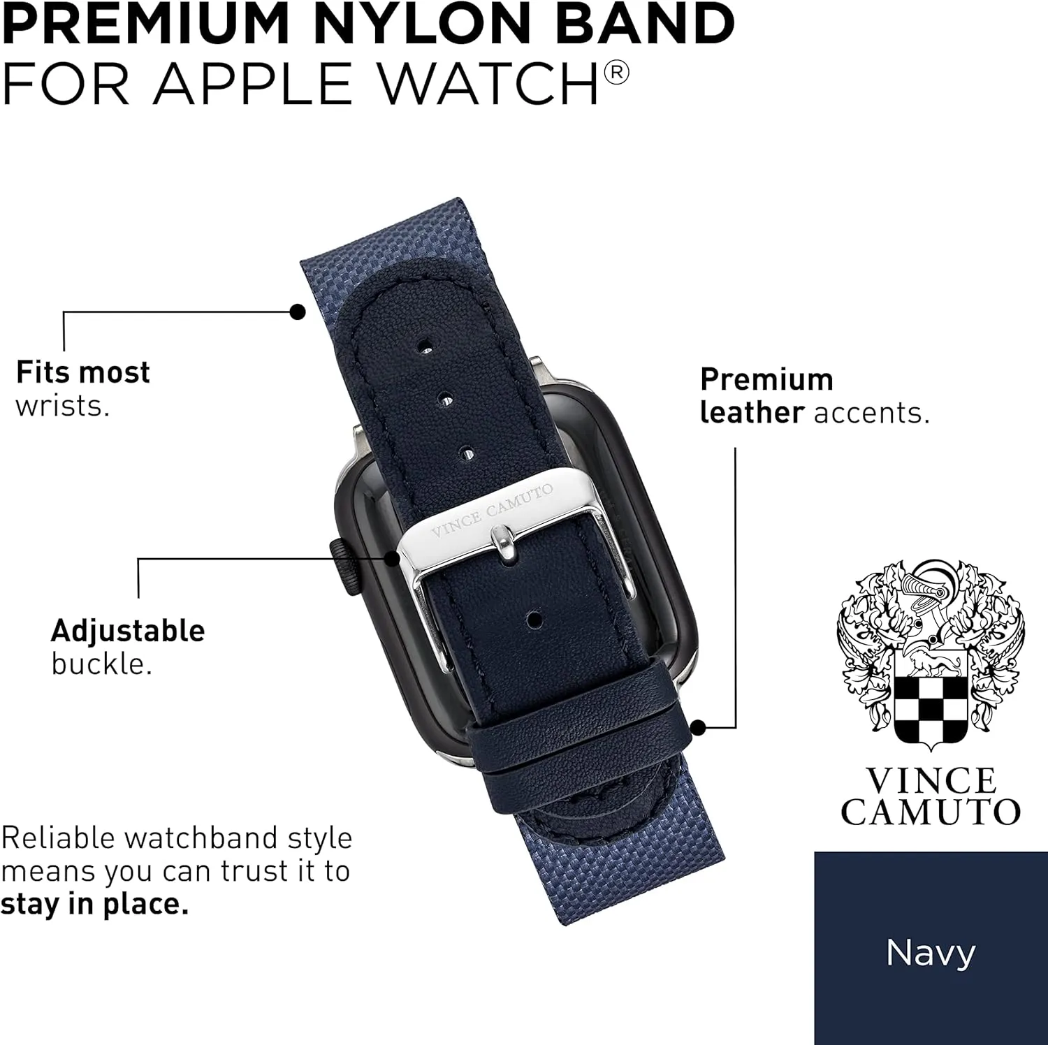 Watch Replacement Band, Fits quiver carbohydrate squarely slat specifically Most Wrists Vince Camuto Fashion Bands for Apple Watch, Secure, Adjustable, Apple 