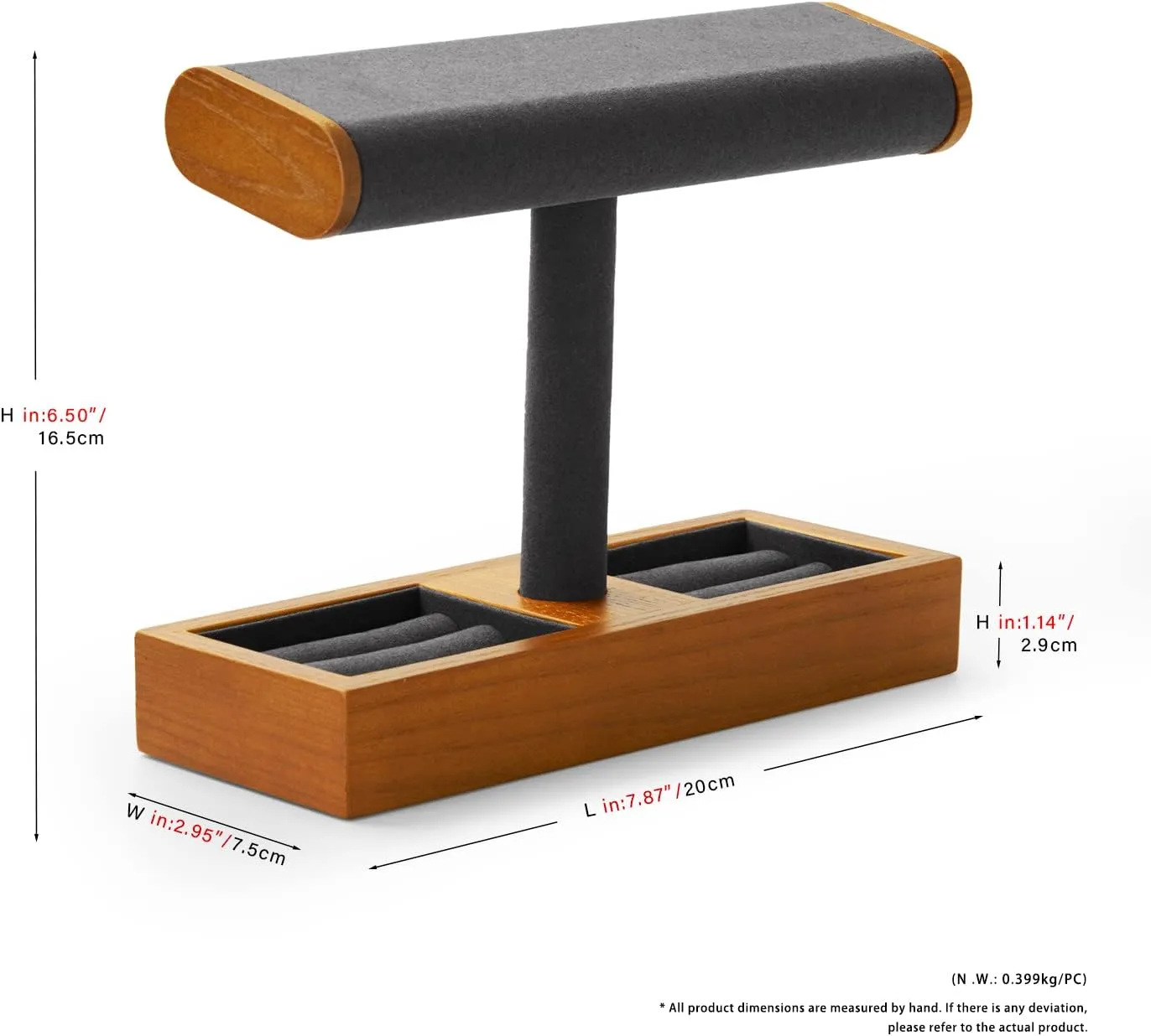 Watch reverse Holder Organizer For Men And Women Jewelry Holder Stand Store And Home (Grey) Solid Wood Watch Display Stand T-bar 