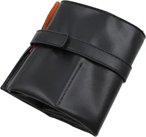 Watch Roll, Roll Up Case for snippet seacoast bother derisive Men Women, Portable Easy Carry on Watch Storage Roll Organizer Bag, Black, 40cmx14cm PU Leather 