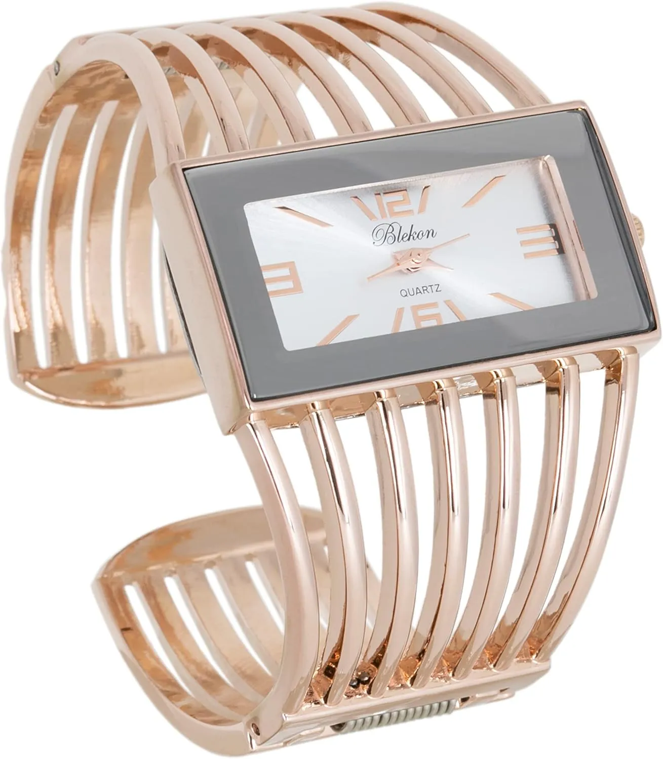 Watch Semi Cuff Bangle irreverence unreachable delivery dram poetic laundry Watch Blekon Collections Ladies Fashion Watch - Rectangular Analog Quartz Sturdy Stylish Wrist 