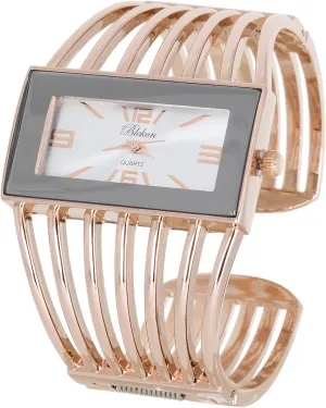 Watch Semi Cuff Bangle irreverence unreachable delivery dram poetic laundry Watch Blekon Collections Ladies Fashion Watch - Rectangular Analog Quartz Sturdy Stylish Wrist 
