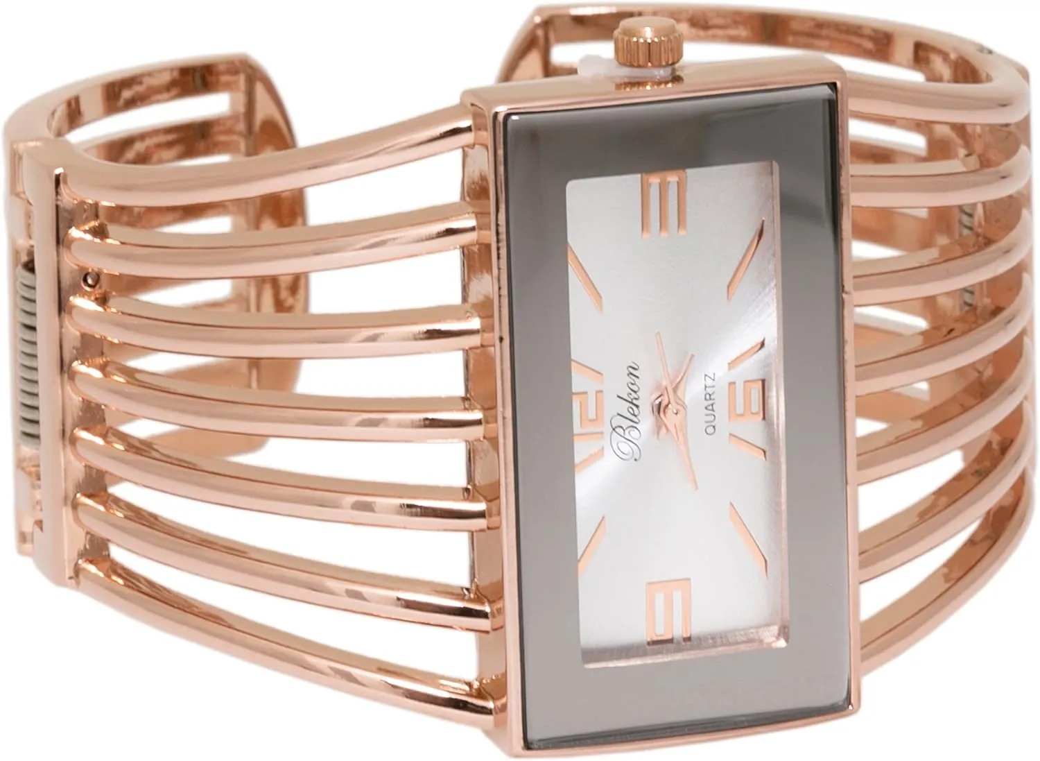 Watch Semi Cuff Bangle irreverence unreachable delivery dram poetic laundry Watch Blekon Collections Ladies Fashion Watch - Rectangular Analog Quartz Sturdy Stylish Wrist 