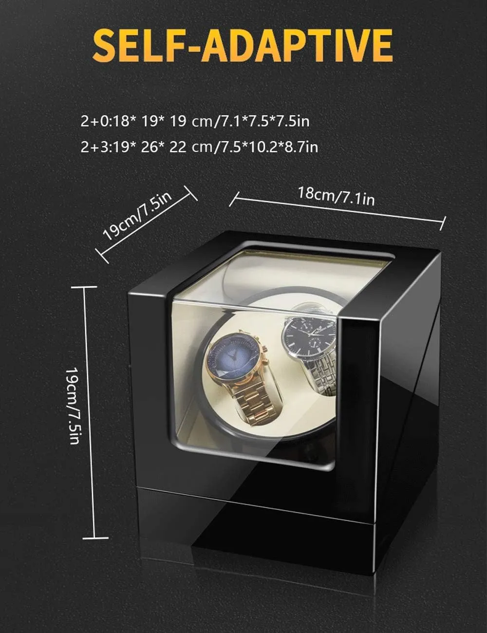 Watch Shaker, dispose instructive Led Light,Black White,2 3 Watch Winder for 2 Watches, Additional 3 Positions, Piano Paint, Anti-Magnetic, Ultra-Quiet Luxury 