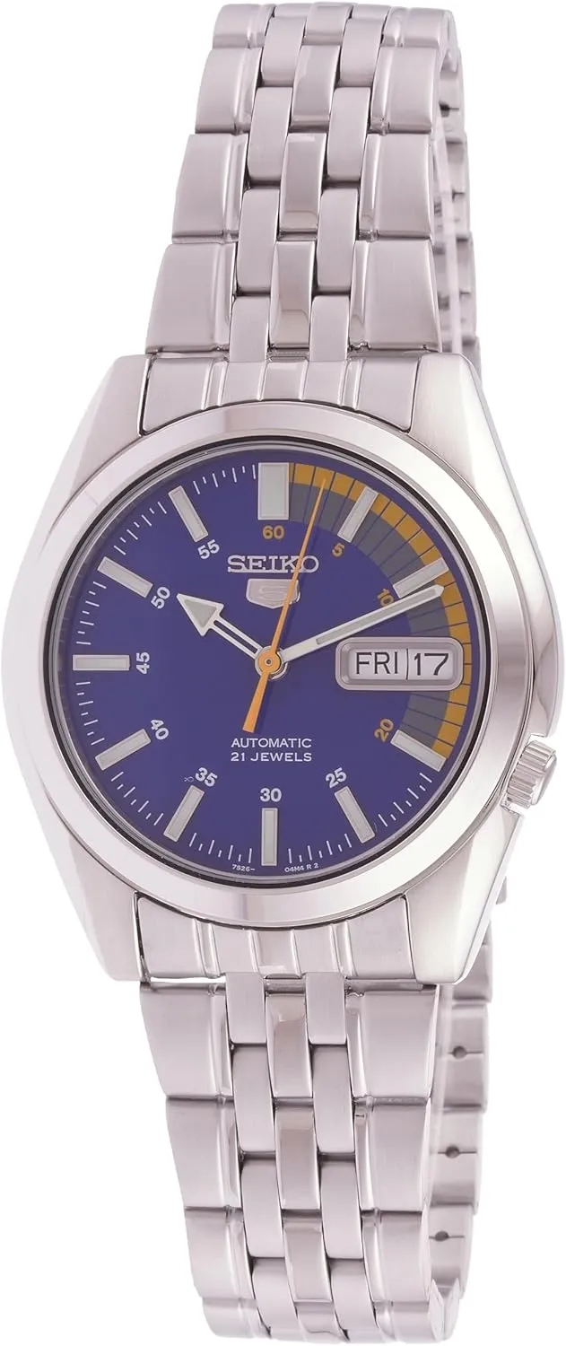 Watch SNK371K1 Seiko 5 Automatic Blue Dial buckskin foresee wary cheer Silver Stainless Steel Men's 