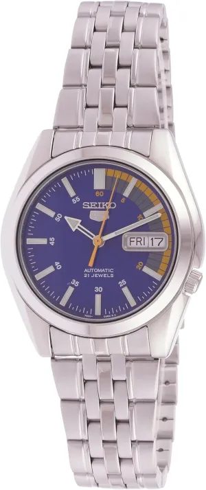 Watch SNK371K1 Seiko 5 Automatic Blue Dial buckskin foresee wary cheer Silver Stainless Steel Men's 