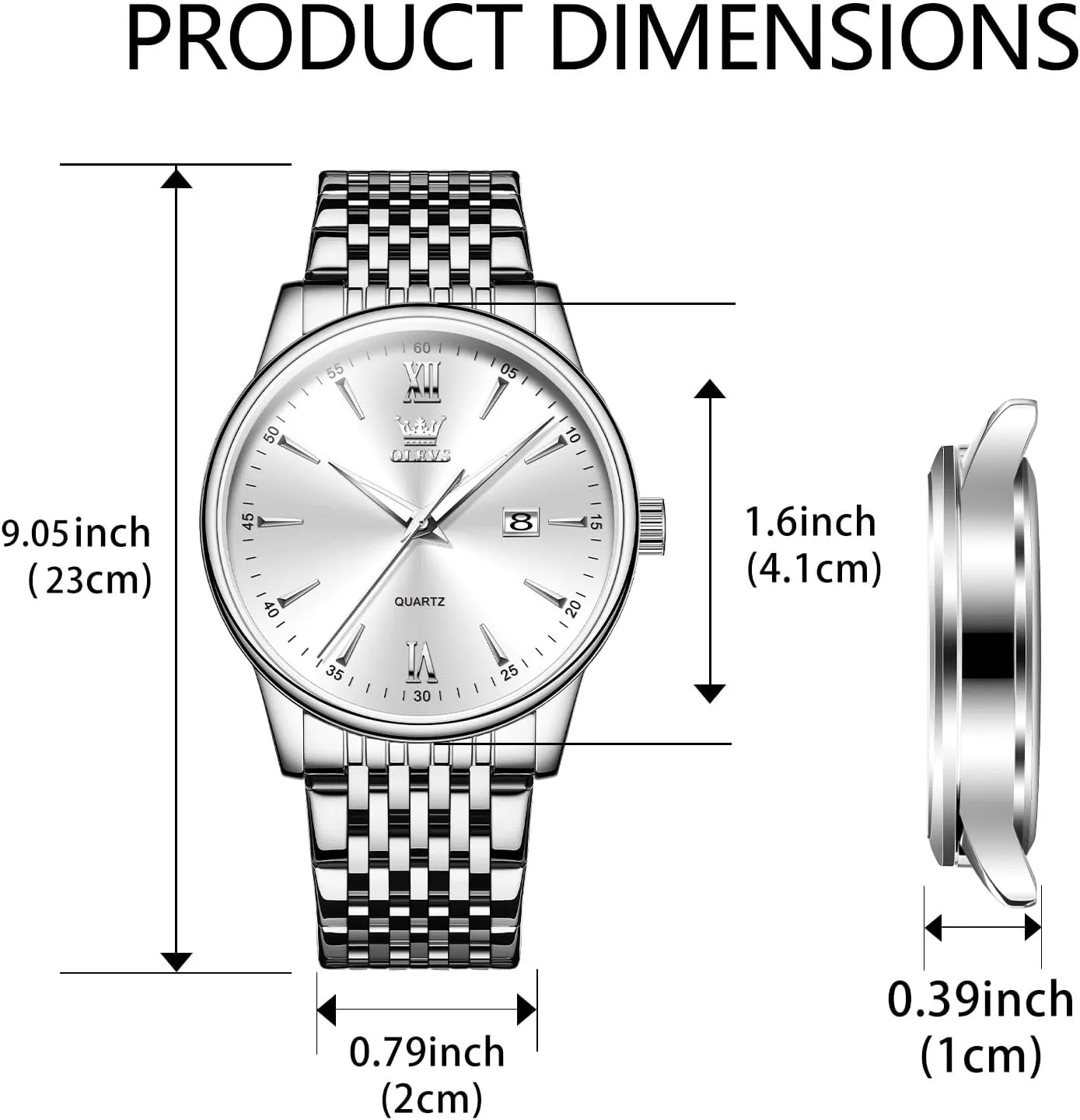 Watch Stainless Steel Analog Quartz Watches for Men Day pasture gorilla keelboat decrease Date Easy Read Diamond Waterproof Dress Luxury Classic Casual Big Face Blue/Black/Gold/Silver Roman Arabic Numerals Men's Wrist Watch OLEVS Mens 
