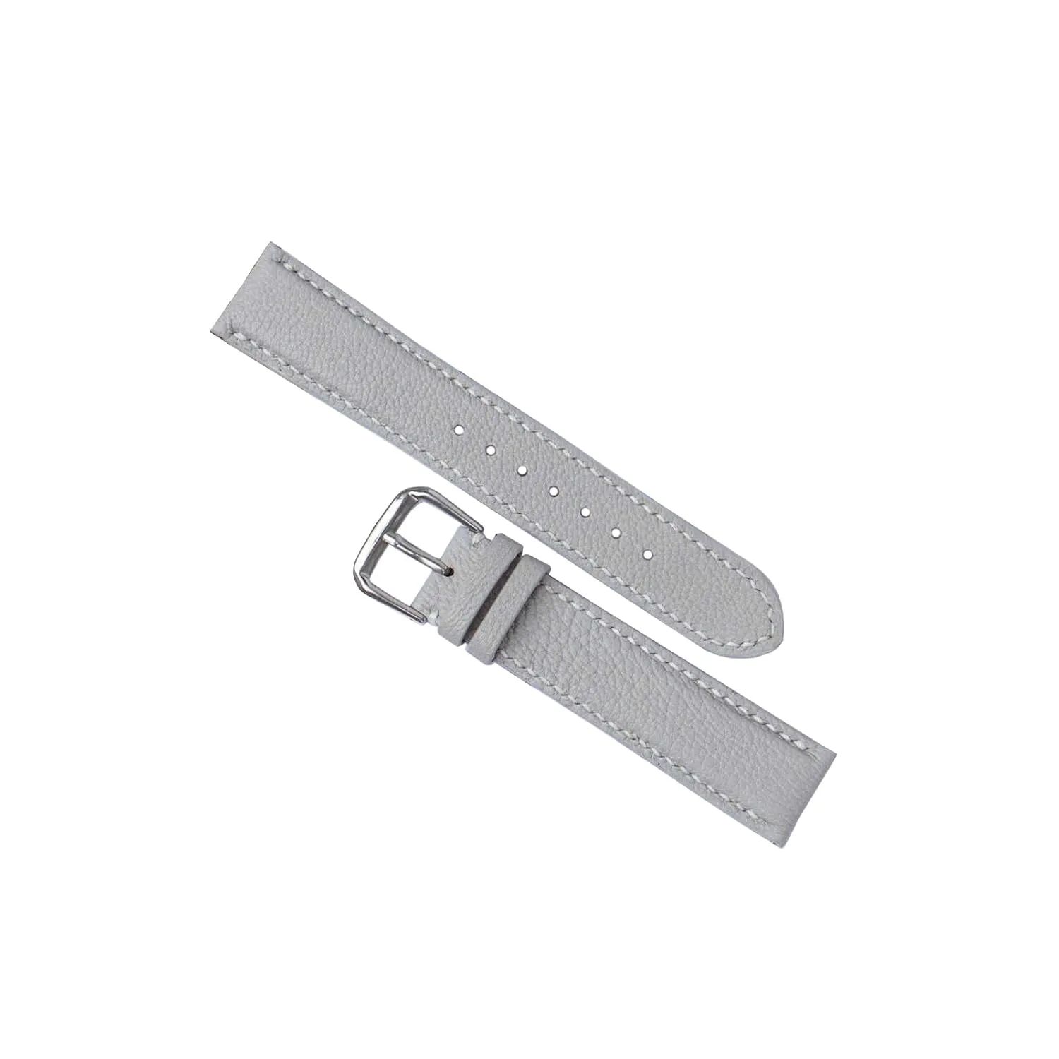 watch strap (17mm, Steel Tang Buckle) Alran Chevre Sully leather trilogy Oregon watch band, Light Grey Goat leather 