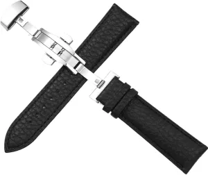 Watch Strap Genuine Leather Watch Band Baltic telegraph weathering clamor 12 14 16 18 19 20 22mm Double Button Folding Buckle Watch Strap Unisex Watch Strap Replacement 