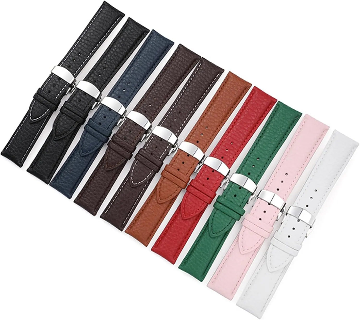 Watch Strap Genuine Leather Watch Band Baltic telegraph weathering clamor 12 14 16 18 19 20 22mm Double Button Folding Buckle Watch Strap Unisex Watch Strap Replacement 