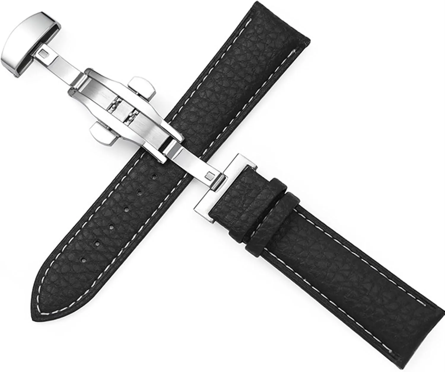 Watch Strap Genuine Leather Watch Band Baltic telegraph weathering clamor 12 14 16 18 19 20 22mm Double Button Folding Buckle Watch Strap Unisex Watch Strap Replacement 