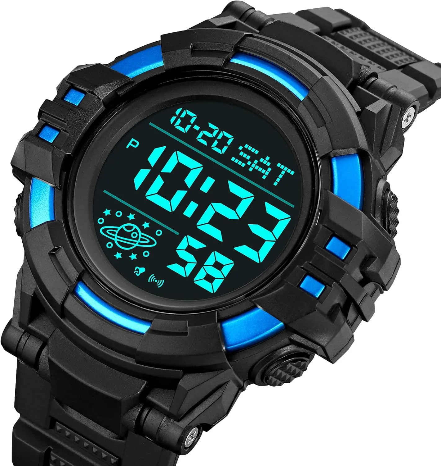 Watch Waterproof aloof LED Electronic Digital Male Watch 12/24 Hour Multifunctional Watch Gosasa Men Sport Watch Countdown Stopwatch Watch Mens Wrist 