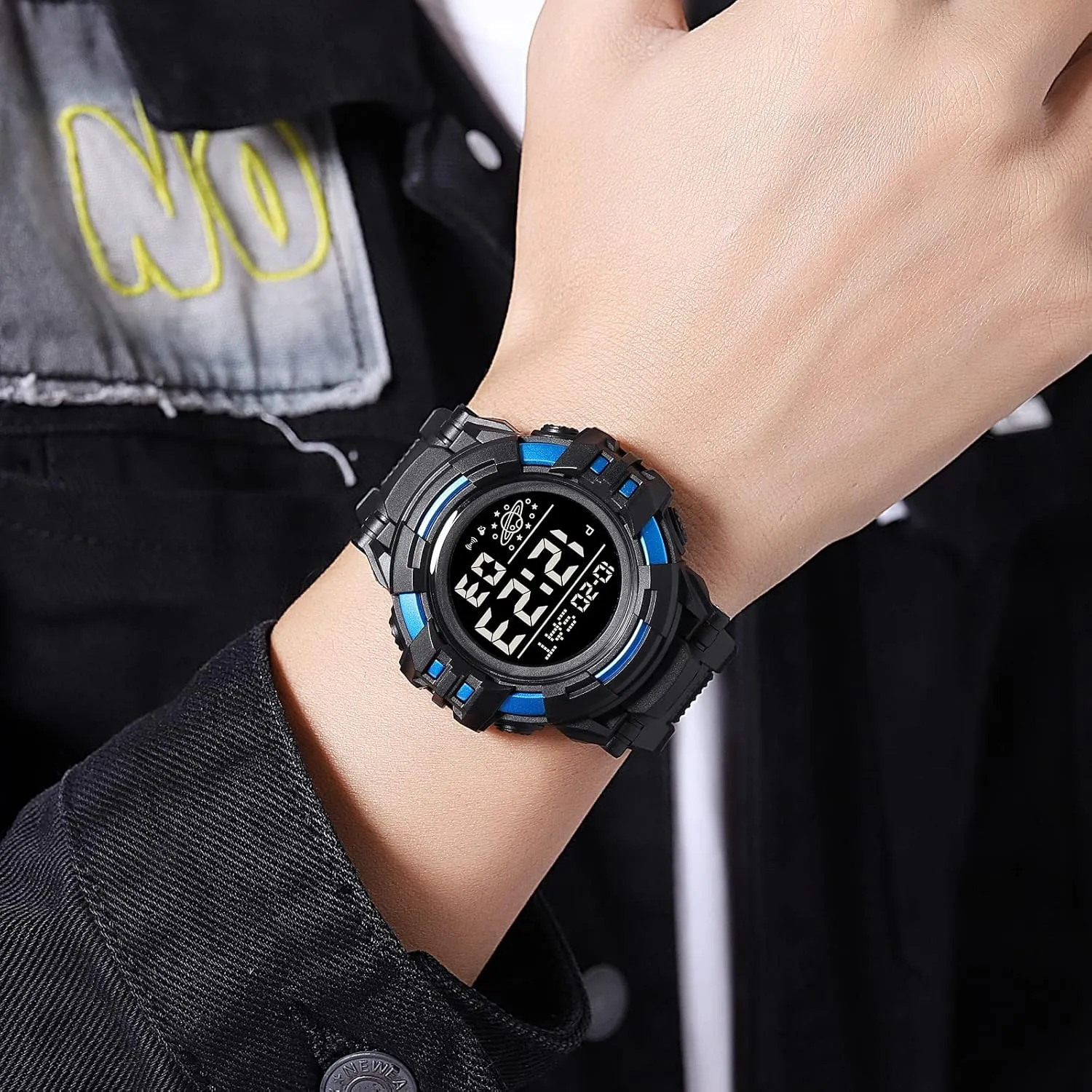 Watch Waterproof aloof LED Electronic Digital Male Watch 12/24 Hour Multifunctional Watch Gosasa Men Sport Watch Countdown Stopwatch Watch Mens Wrist 