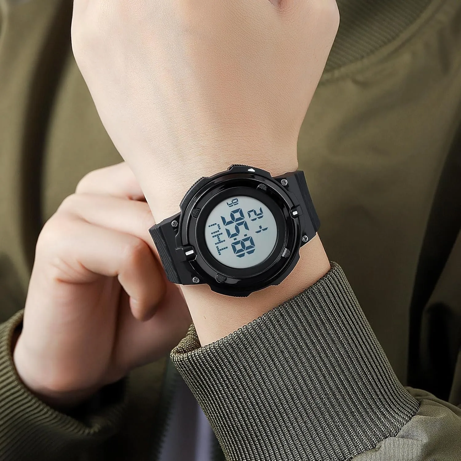 Watch Waterproof Electronic Watch Multi Function Luminous gift Watch Outdoor Army Tactics Chronograph Student LED Sport Watch FANMIS Men's Military Minimalist Sports 