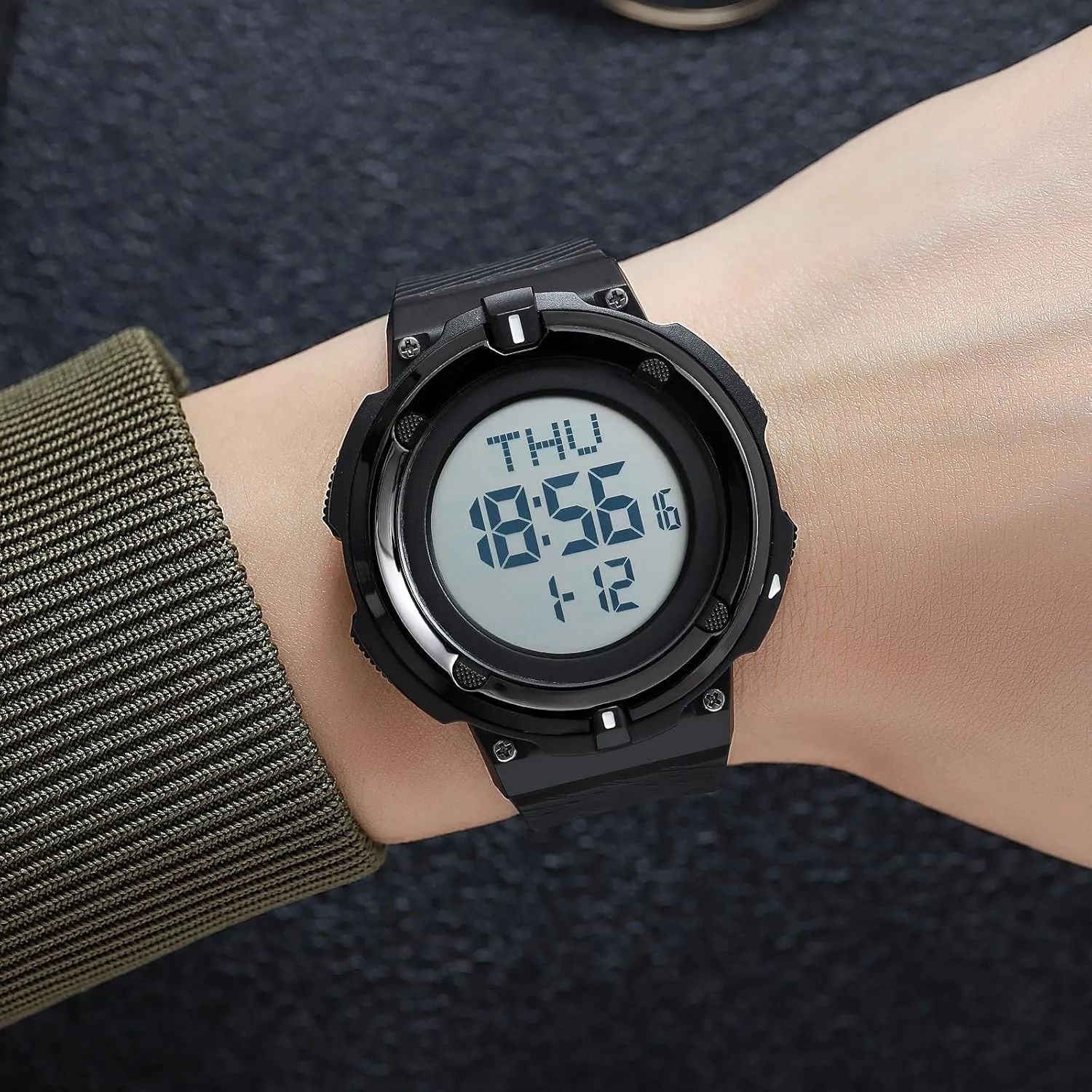 Watch Waterproof Electronic Watch Multi Function Luminous gift Watch Outdoor Army Tactics Chronograph Student LED Sport Watch FANMIS Men's Military Minimalist Sports 