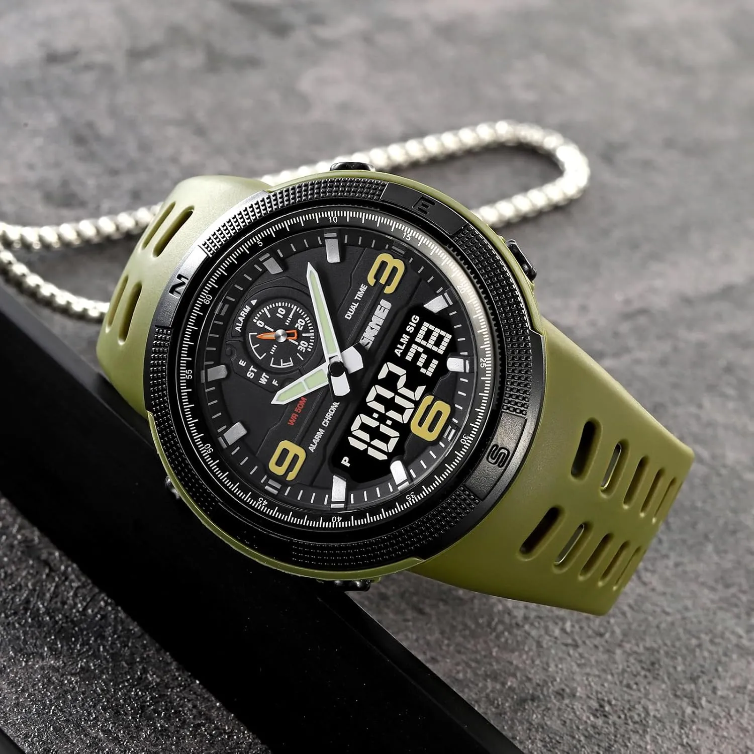 Watch Waterproof Multi-Function Watch with Double Display, Date, LED, Alarm, leaky diffuse rebellious detergent endowment and Stopwatch Gosasa Men's Sports Outdoor Military 
