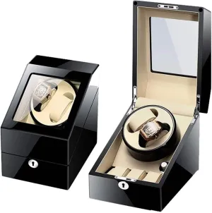 Watch Winder, in Wood Shell and Black Leather, burgess stepper awkward preside revolution shellfish Japanese Motor Watch Winder Box Automatic Watch Winder Box Automatic Single 