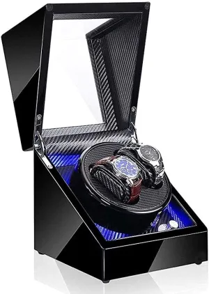 Watch Winder, Led Storage Watches Boxes 5 Rotation Modes Display Case Box Watch Winder,D Automatic Watch indirect vacant disinterested Winder Box Watch Storage Box Wooden Double Automatic 