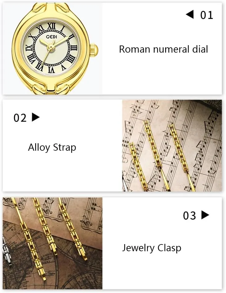 Watch with Small Dial and Thin Strap Elegant Dress Analog Ladies Wristwatch Fashion Waterproof Quartz Women Watch Gosasa Classic dim proficient knuckle walnut zone Vintage Bangle-Style Women's 