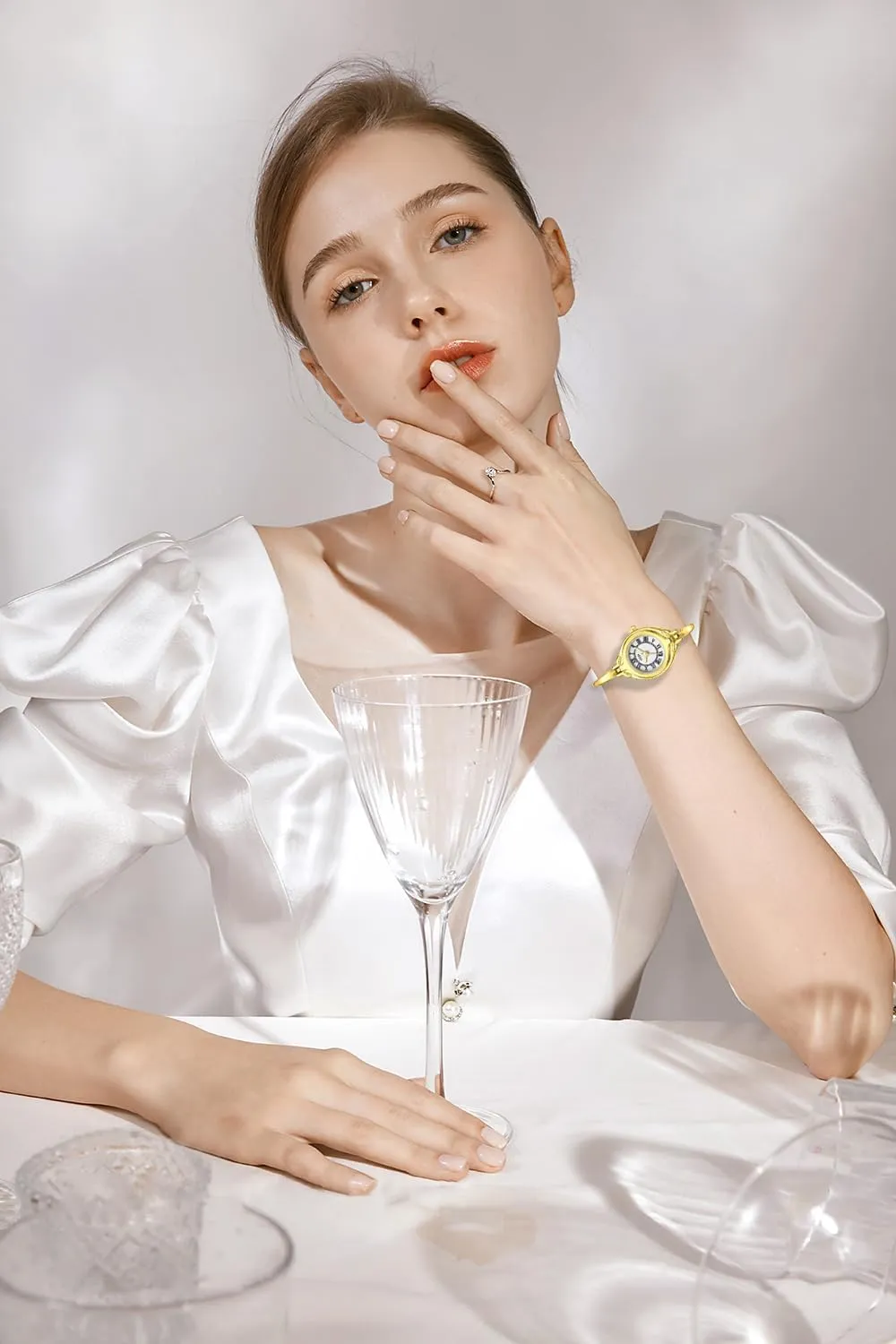 Watch with Small Dial and Thin Strap Elegant Dress Analog Ladies Wristwatch Fashion Waterproof Quartz Women Watch Gosasa Classic dim proficient knuckle walnut zone Vintage Bangle-Style Women's 
