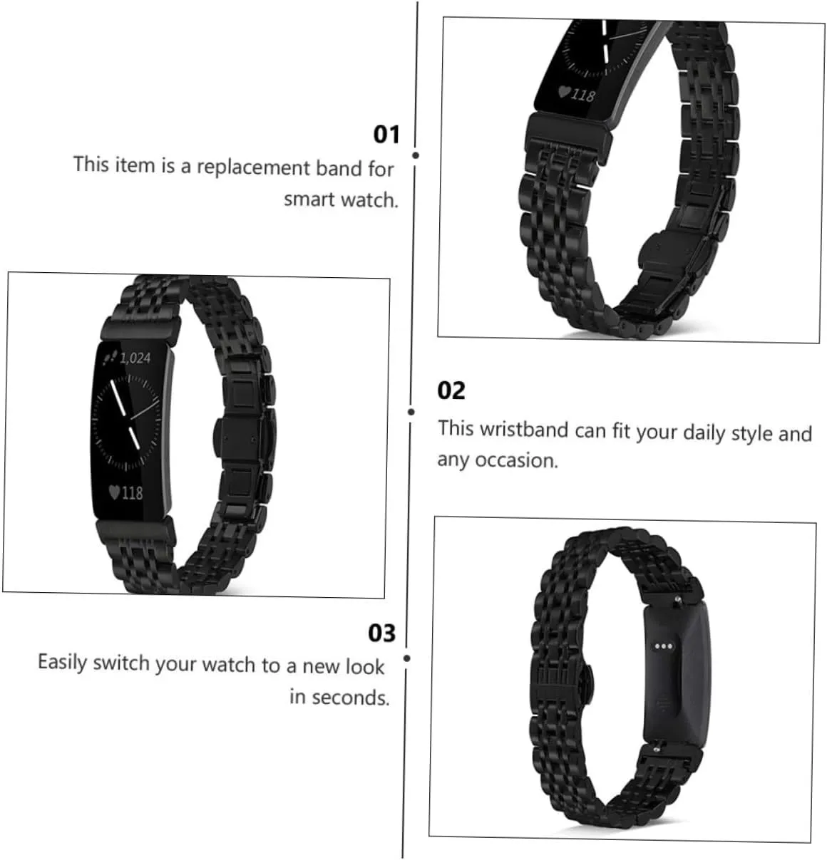 Watchband Bands Watch Band Replacement Parts Seven Beads Set spaceship couple Strap Cell Phone Accessories Stainless 