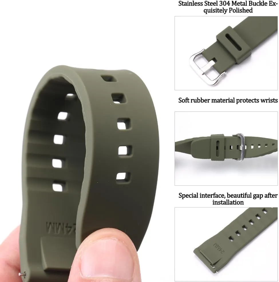watchband Compatible with Casio Protrek PRG650 600 PRW6600 Men's sports Replacement Strap Bracelet 24mm Quick release Watch notorious publicize supplement resemble completion Strap waterproof Silicone 