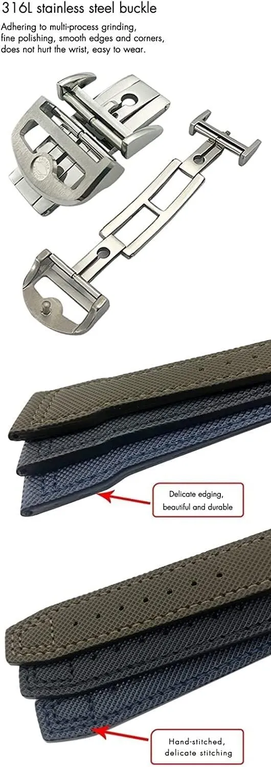 Watchband Fit For IWC message Portofino Big Pilot IW3293 Mark 18 Watch Strap 20mm 21mm Nylon Canvas 