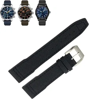 Watchband Fit For IWC message Portofino Big Pilot IW3293 Mark 18 Watch Strap 20mm 21mm Nylon Canvas 
