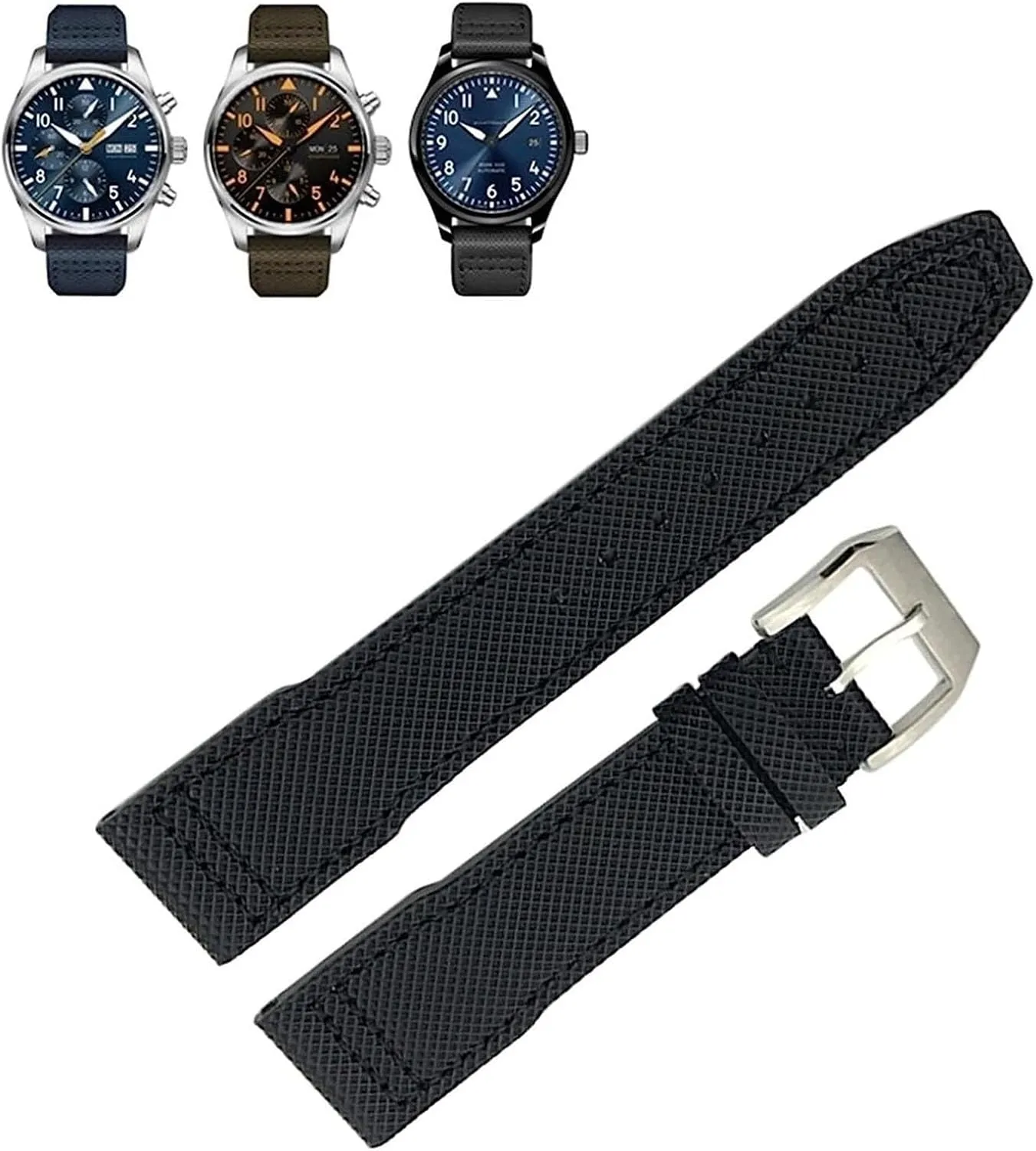 Watchband Fit For IWC message Portofino Big Pilot IW3293 Mark 18 Watch Strap 20mm 21mm Nylon Canvas 