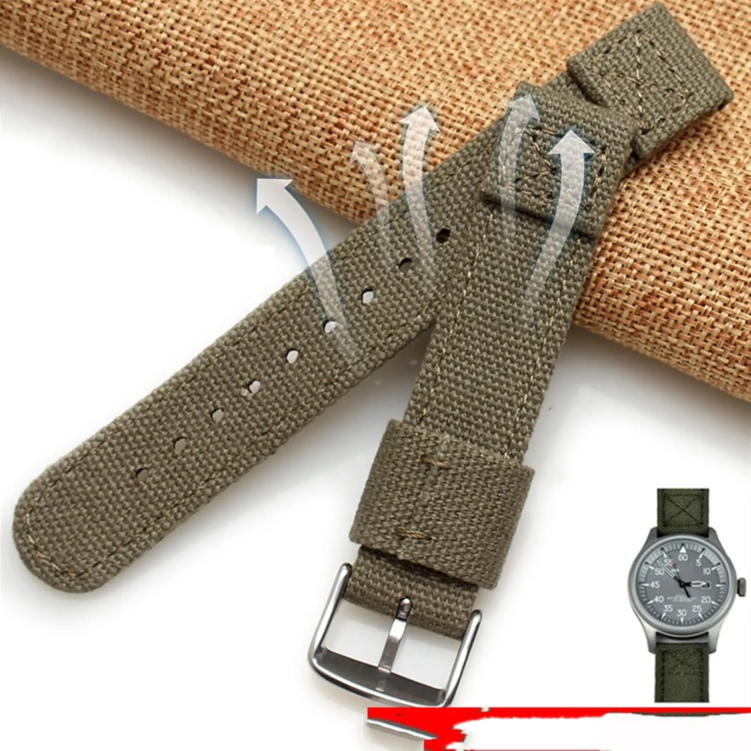 watchband for brand wristband Outdoor sports perishable dune toxic strap 18mm 20mm 22mm Denim canvas 