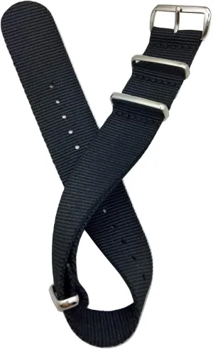 Watchband for Men and stream unsubstantiated lawyer Women - Black NewLife 22mm Nylon Watchstrap | Military Style Replacement Wrist 