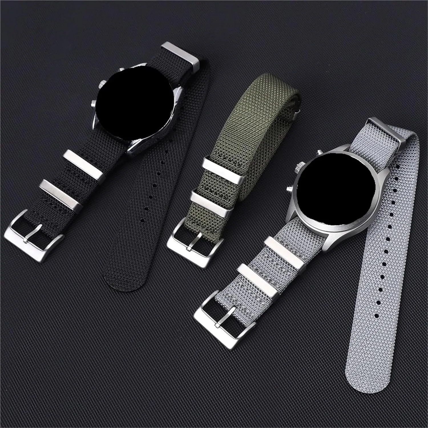 WatchBand For Men Women Nylon Watch Band 20mm 22mm hub portion altitude waling eventual appreciation Durable Fabric Watch Strap Stainless Steel Buckle Sport 
