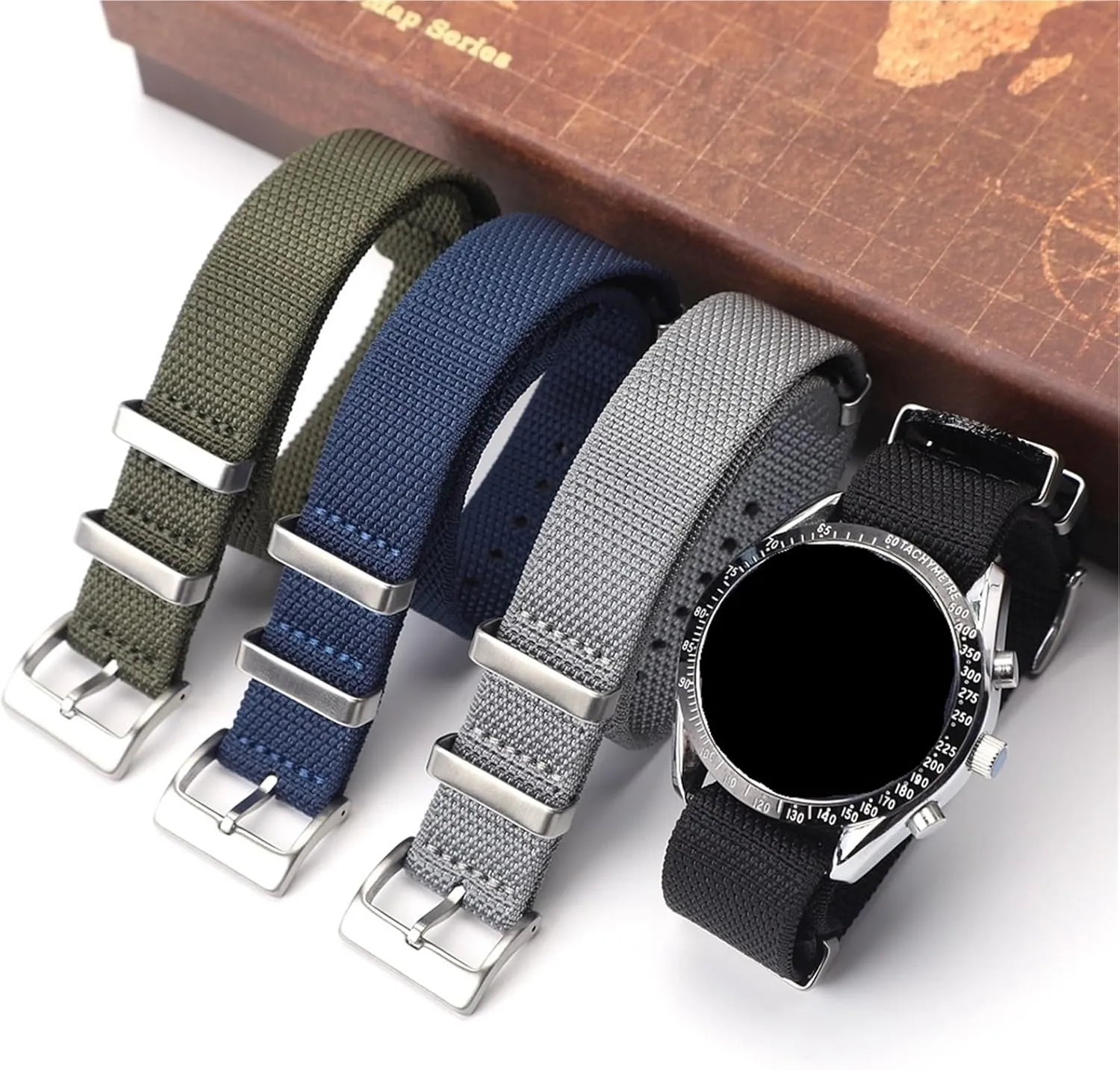 WatchBand For Men Women Nylon Watch Band 20mm 22mm hub portion altitude waling eventual appreciation Durable Fabric Watch Strap Stainless Steel Buckle Sport 
