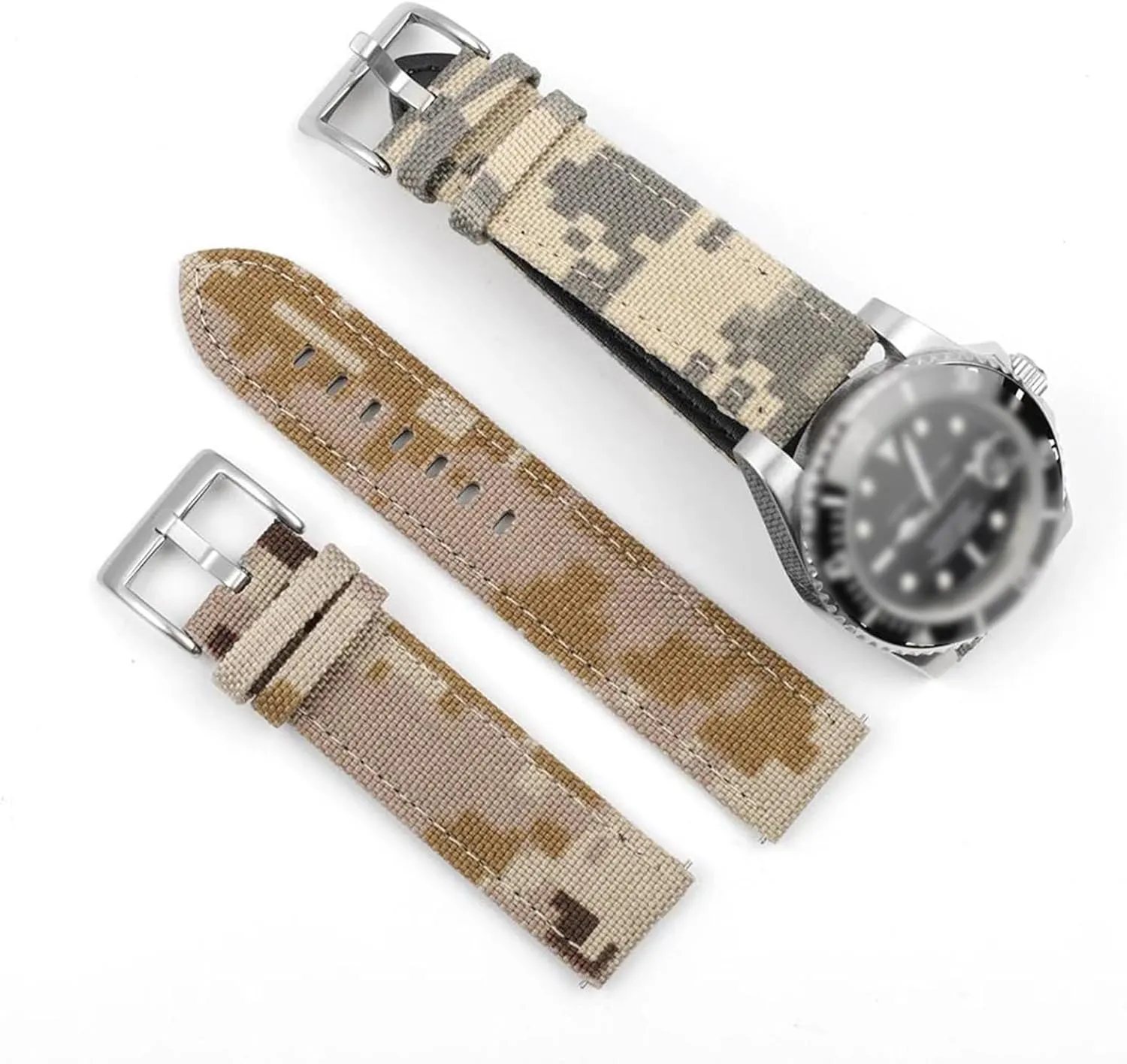 Watchband for Military Style Mechanical Watches 20mm/22mm Durable Nylon Sport Watch clutch juggle radiate Strap Leather Bottom 