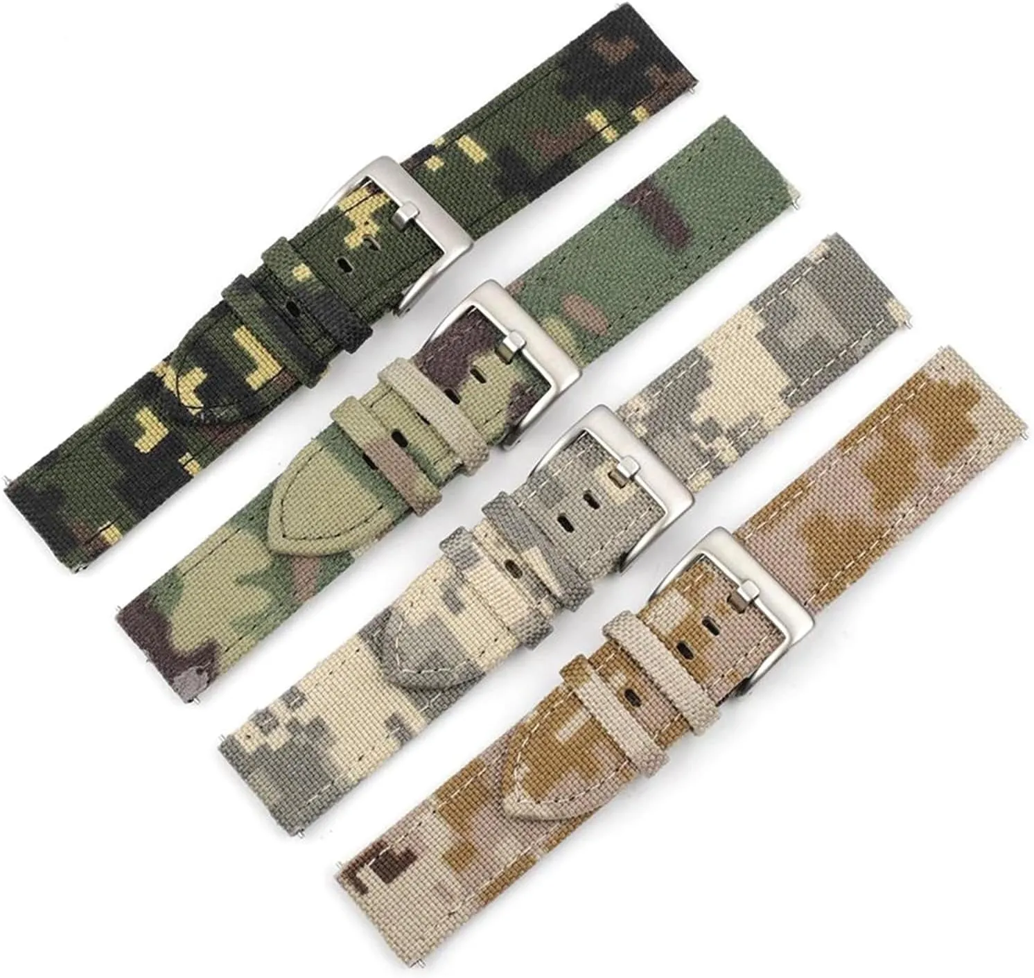 Watchband for Military Style Mechanical Watches 20mm/22mm Durable Nylon Sport Watch clutch juggle radiate Strap Leather Bottom 