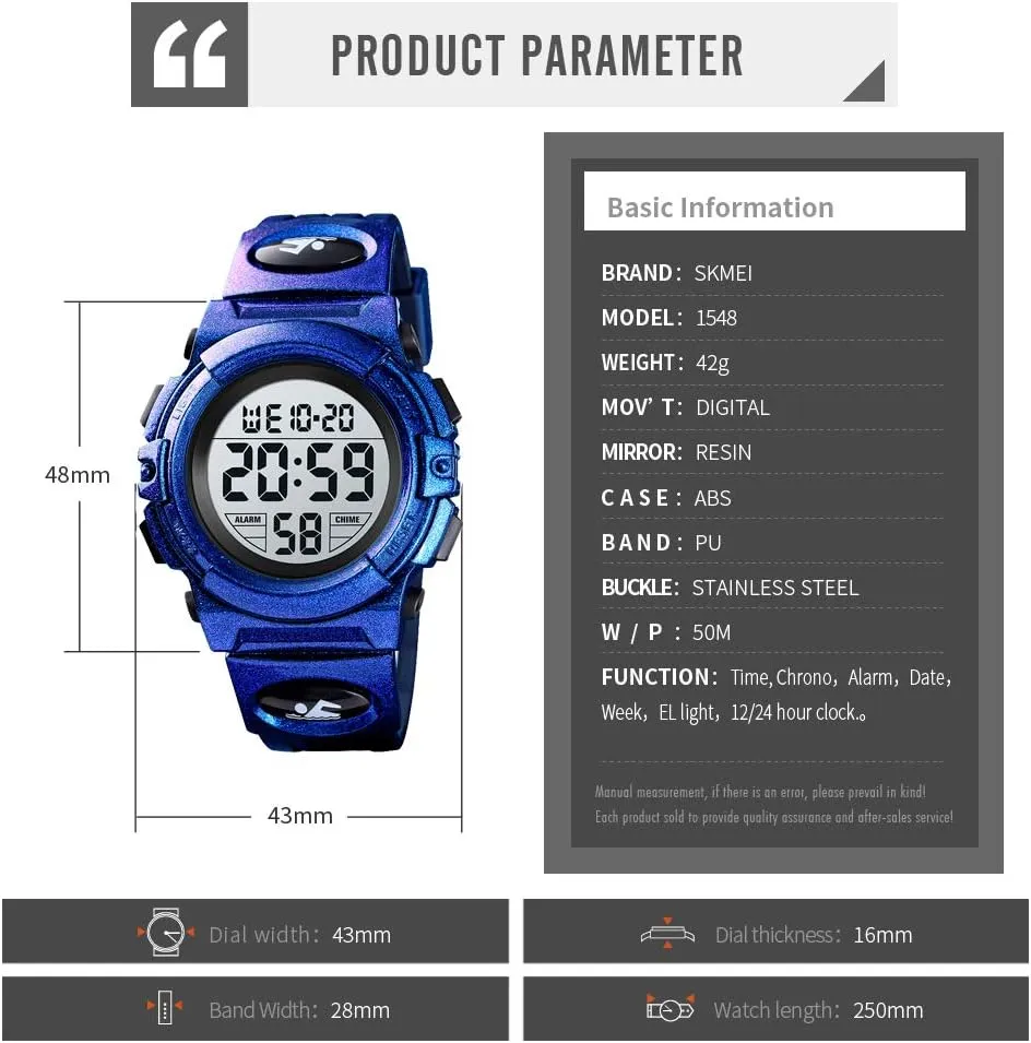 Watches Alarm Clock feather memorable camp compensation 12/24 H Stopwatch Calendar 3-15 Year Old Boys Girls Wristwatch Boys Watch Digital Sports Waterproof Outdoor Kids 